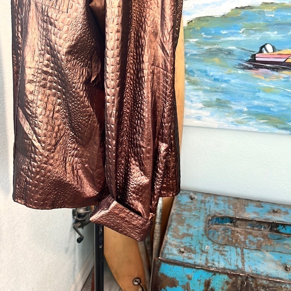 Carlisle,Metallic Bronze Lurex Shimmer Statement Jacket Liteweight Evening SizeL - Picture 13 of 15
